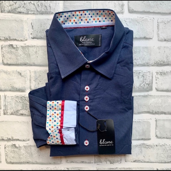 Blanc Button Down Dress Shirt - Picture 1 of 5